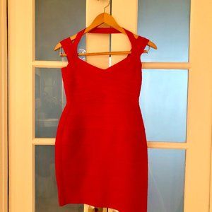 Red mini bandage dress